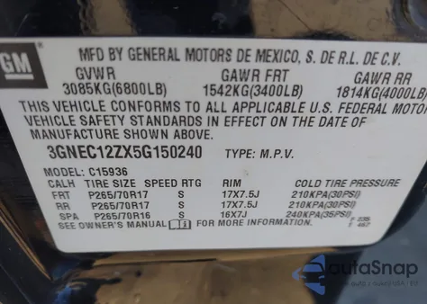 2005 Chevrolet Avalanche 1500 Z66 из США, поврежденный, VIN 3GNEC12ZX5G150240